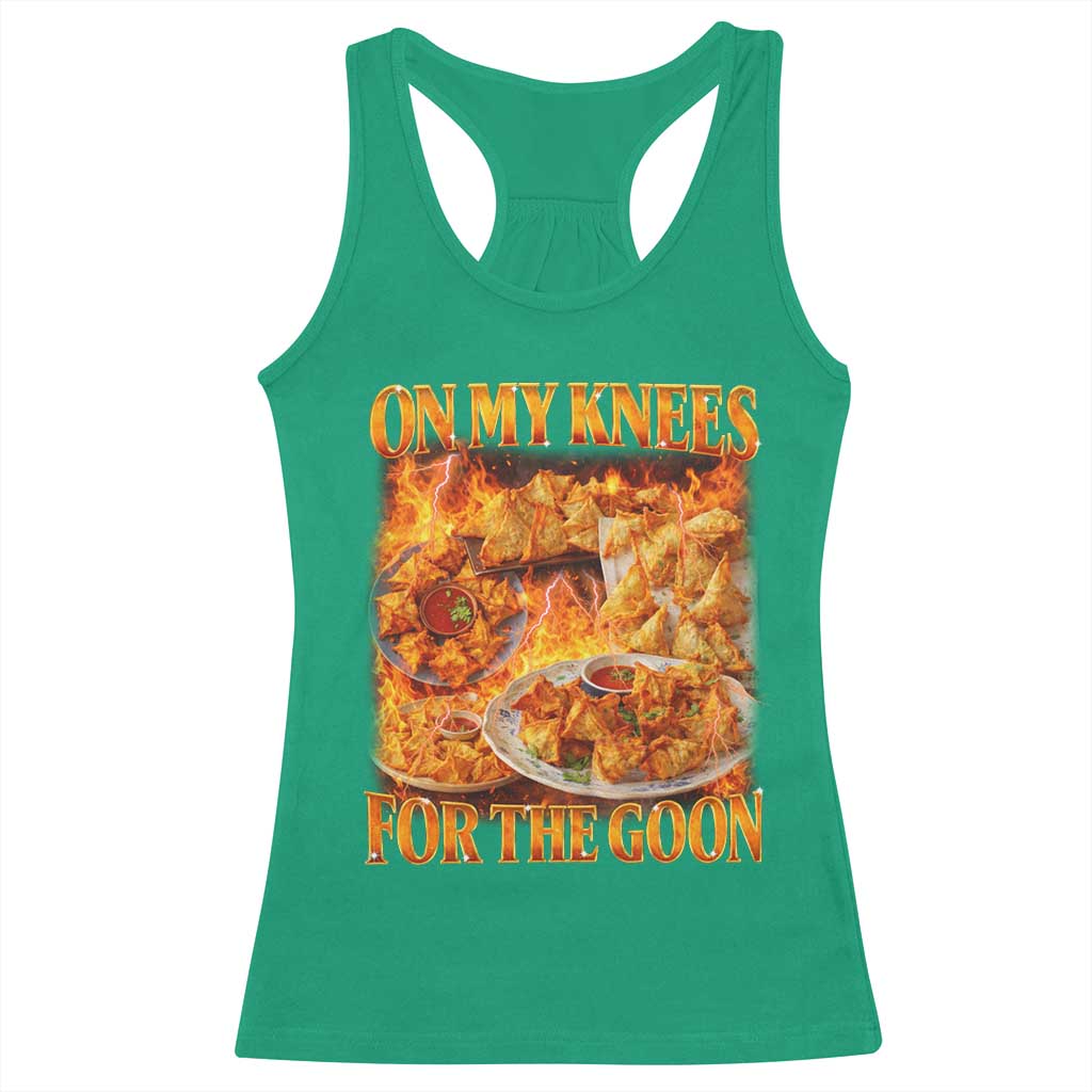 Funny Crab Rangoon Meme Racerback Tank Top Vintage 90s Style On My Knees Bootleg Graphic TS10 Irish Green Print Your Wear