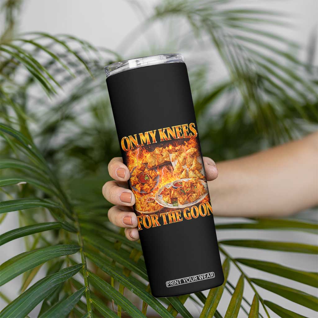 Funny Crab Rangoon Meme Skinny Tumbler Vintage 90s Style On My Knees Bootleg Graphic TS10 Print Your Wear