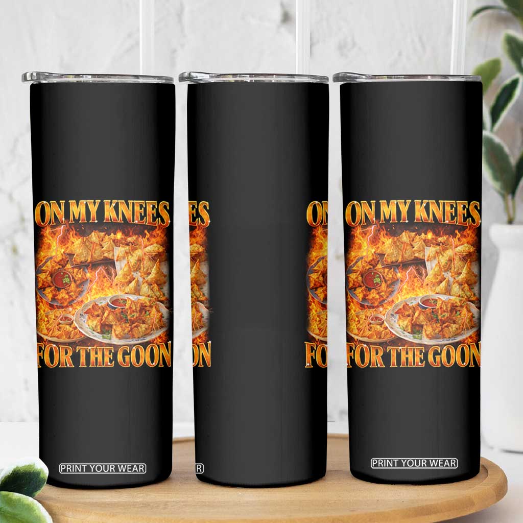 Funny Crab Rangoon Meme Skinny Tumbler Vintage 90s Style On My Knees Bootleg Graphic TS10 Print Your Wear