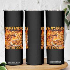 Funny Crab Rangoon Meme Skinny Tumbler Vintage 90s Style On My Knees Bootleg Graphic TS10 Print Your Wear