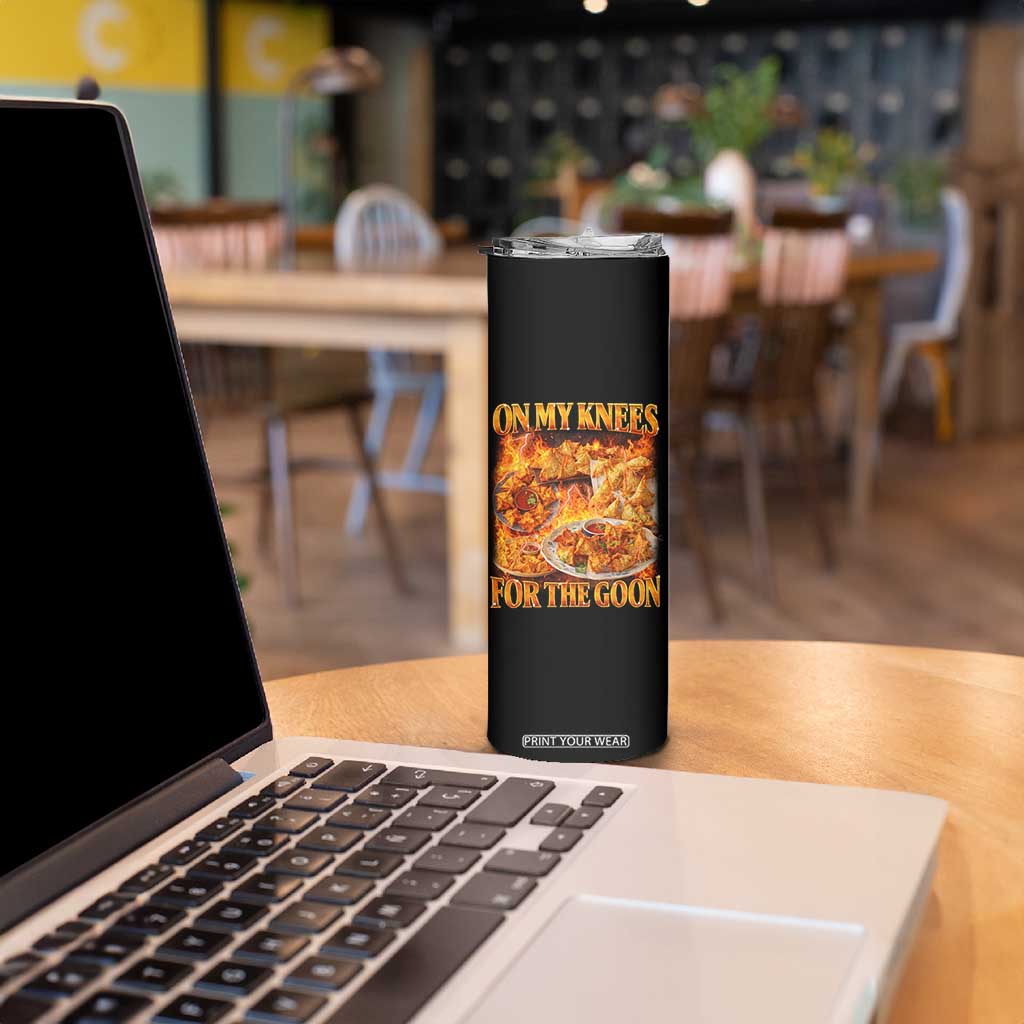 Funny Crab Rangoon Meme Skinny Tumbler Vintage 90s Style On My Knees Bootleg Graphic TS10 Print Your Wear