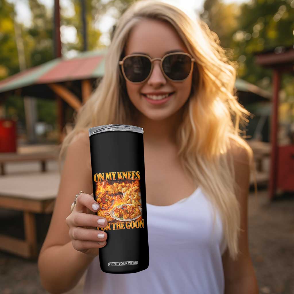 Funny Crab Rangoon Meme Skinny Tumbler Vintage 90s Style On My Knees Bootleg Graphic TS10 Print Your Wear