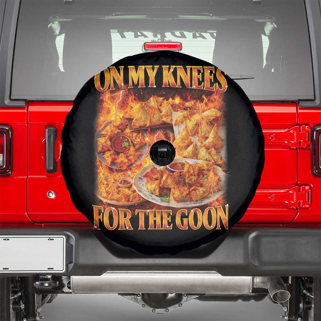 Funny Crab Rangoon Meme Spare Tire Cover Vintage 90s Style On My Knees Bootleg Graphic TS10 Black Print Your Wear