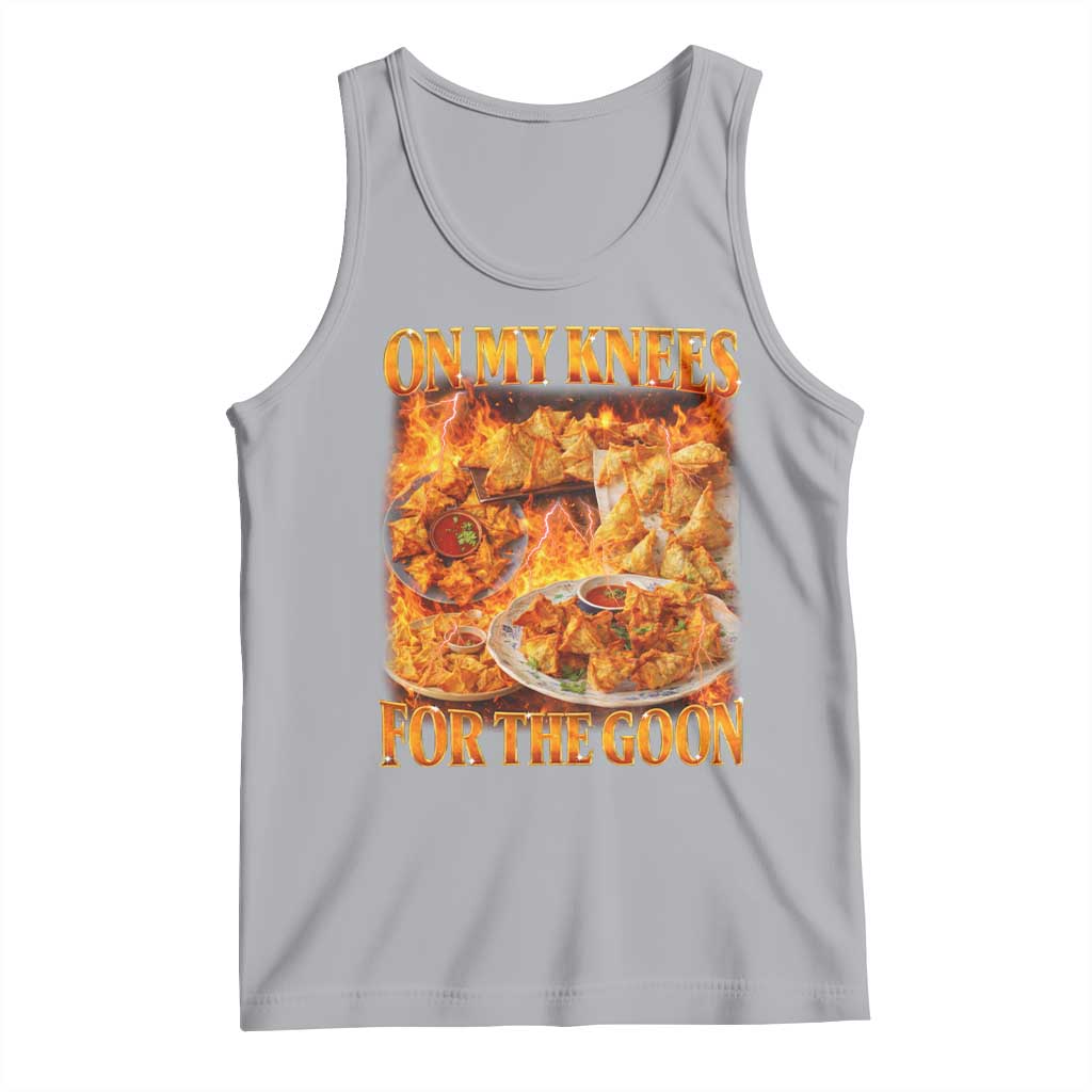Funny Crab Rangoon Meme Tank Top Vintage 90s Style On My Knees Bootleg Graphic TS10 Athletic Heather Print Your Wear
