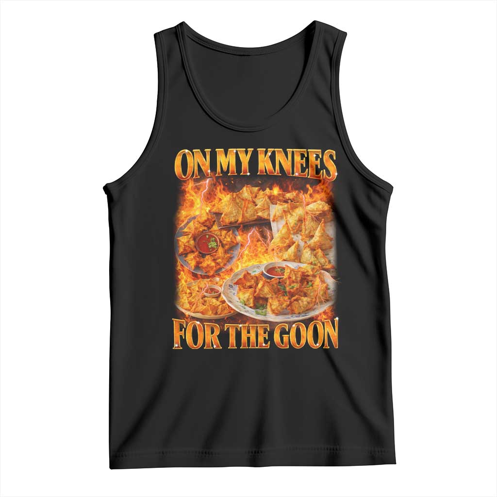 Funny Crab Rangoon Meme Tank Top Vintage 90s Style On My Knees Bootleg Graphic TS10 Black Print Your Wear