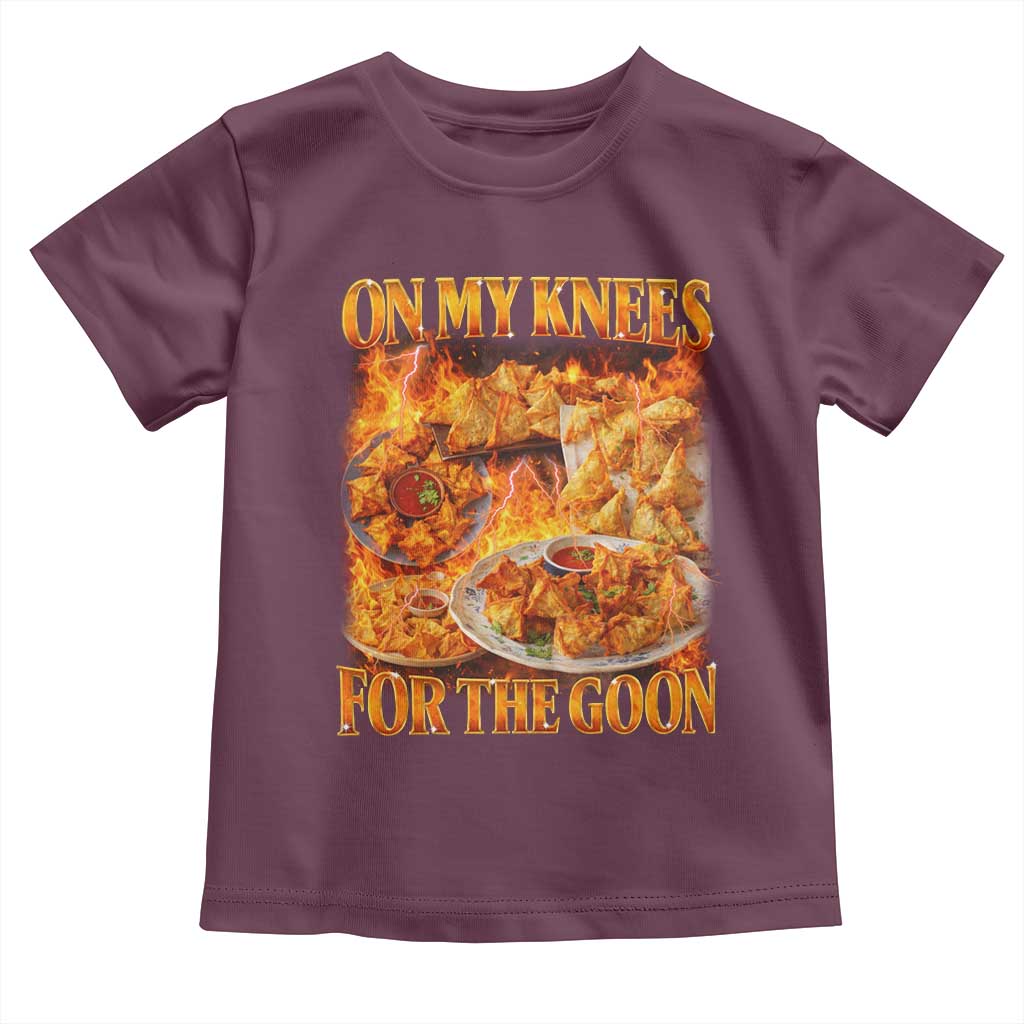 Funny Crab Rangoon Meme Toddler T Shirt Vintage 90s Style On My Knees Bootleg Graphic TS10 Maroon Print Your Wear