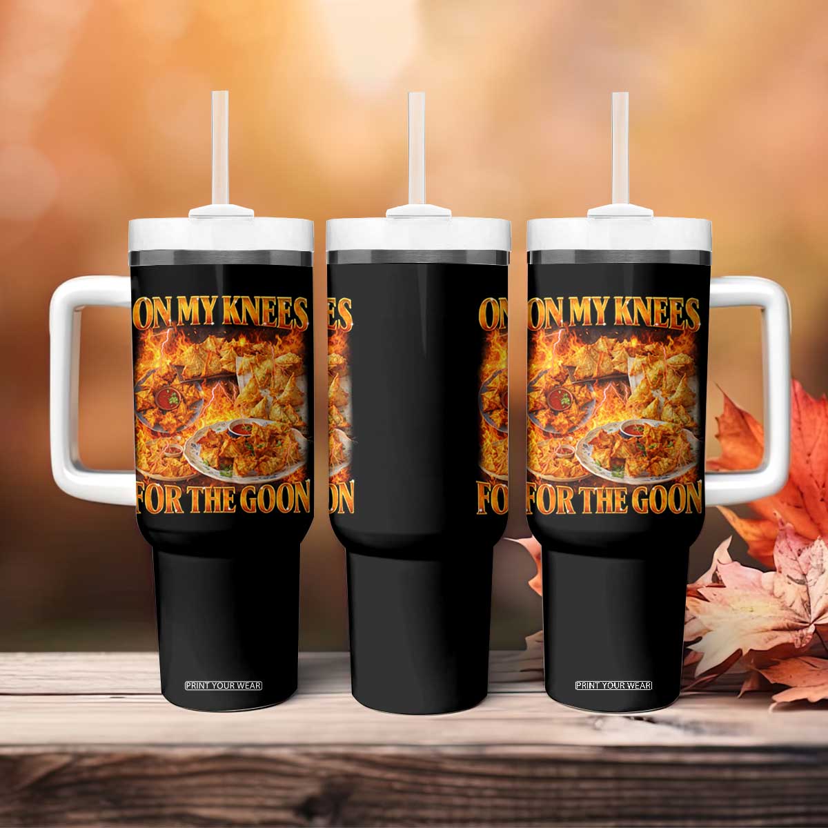 Funny Crab Rangoon Meme Tumbler With Handle Vintage 90s Style On My Knees Bootleg Graphic TS10 Print Your Wear
