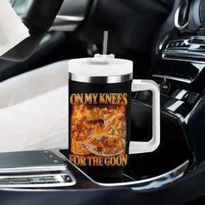 Funny Crab Rangoon Meme Tumbler With Handle Vintage 90s Style On My Knees Bootleg Graphic TS10 Print Your Wear