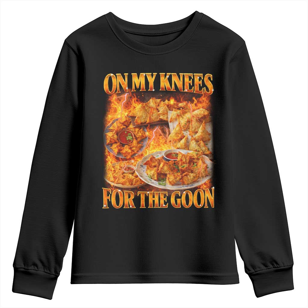 Funny Crab Rangoon Meme Youth Sweatshirt Vintage 90s Style On My Knees Bootleg Graphic TS10 Black Print Your Wear