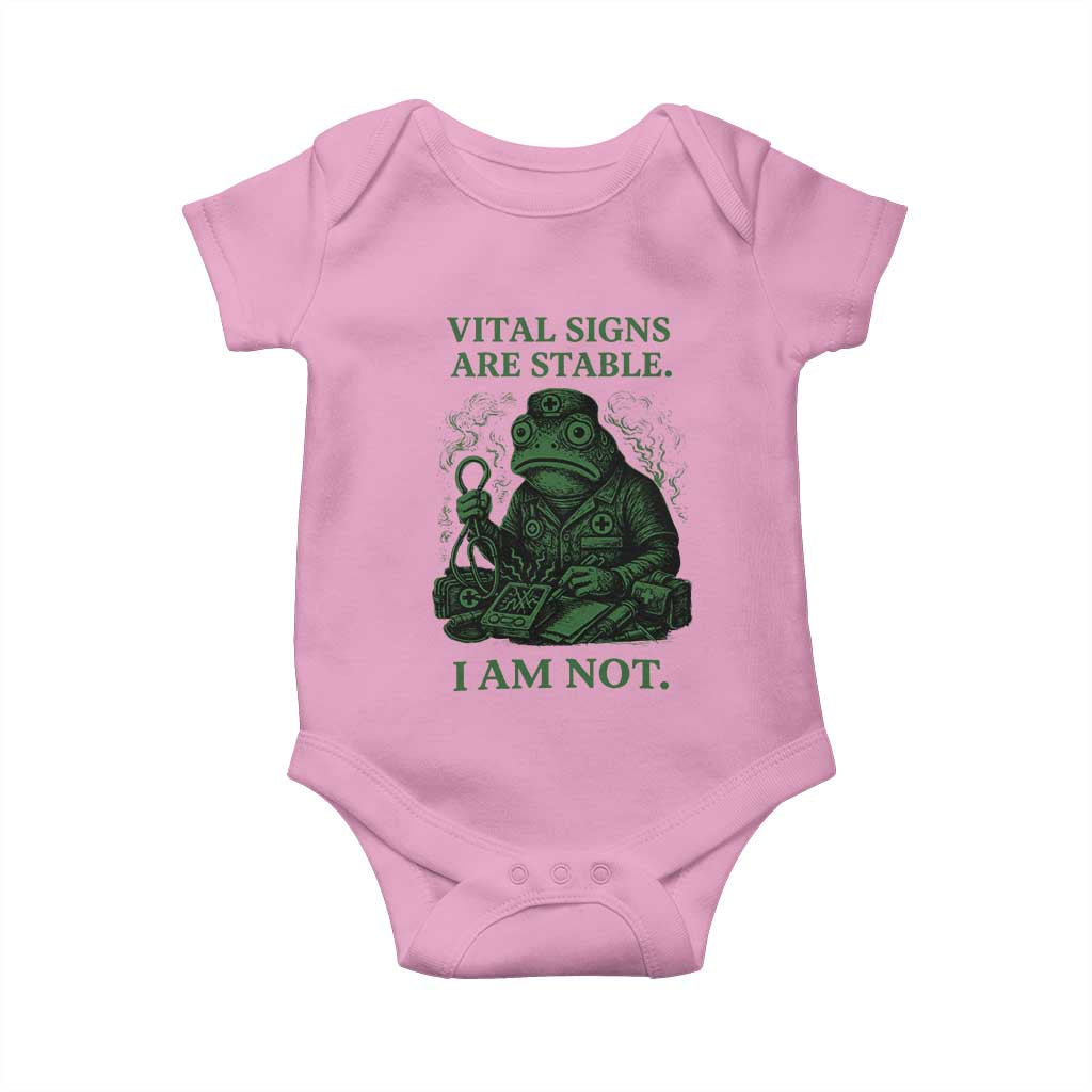 Frog Medic Baby Onesie Funny Animal EMT Emergency Health Workers TS10 Light Pink Print Your Wear