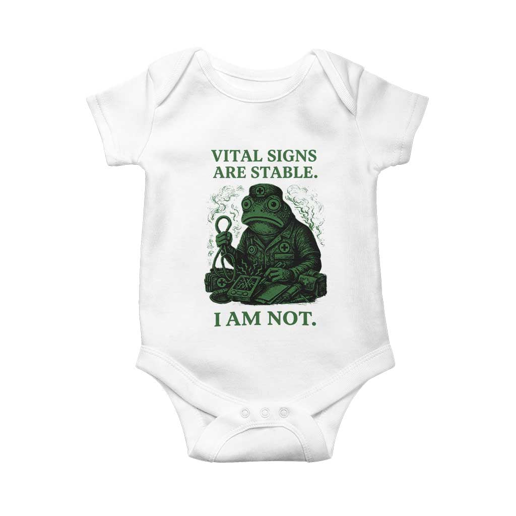 Frog Medic Baby Onesie Funny Animal EMT Emergency Health Workers TS10 White Print Your Wear