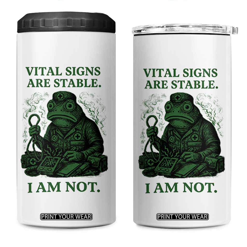 Frog Medic 4 in 1 Can Cooler Tumbler Funny Animal EMT Emergency Health Workers TS10 One Size: 16 oz White Print Your Wear