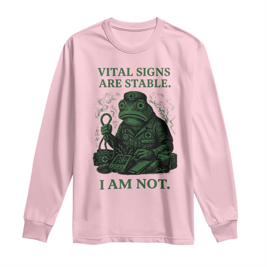 Frog Medic Long Sleeve Shirt Funny Animal EMT Emergency Health Workers TS10 Light Pink Print Your Wear