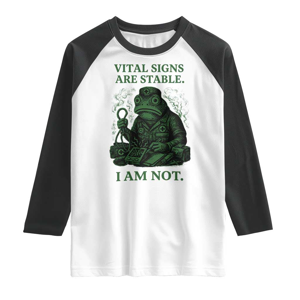 Frog Medic Raglan Shirt Funny Animal EMT Emergency Health Workers TS10 White Black Print Your Wear