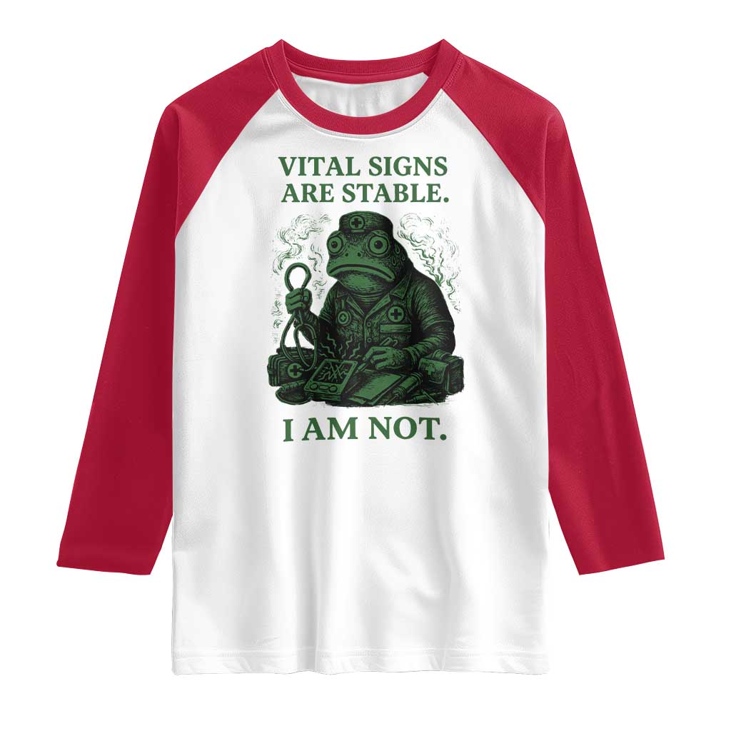 Frog Medic Raglan Shirt Funny Animal EMT Emergency Health Workers TS10 White Red Print Your Wear