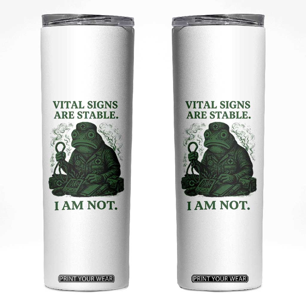 Frog Medic Skinny Tumbler Funny Animal EMT Emergency Health Workers TS10 White Print Your Wear