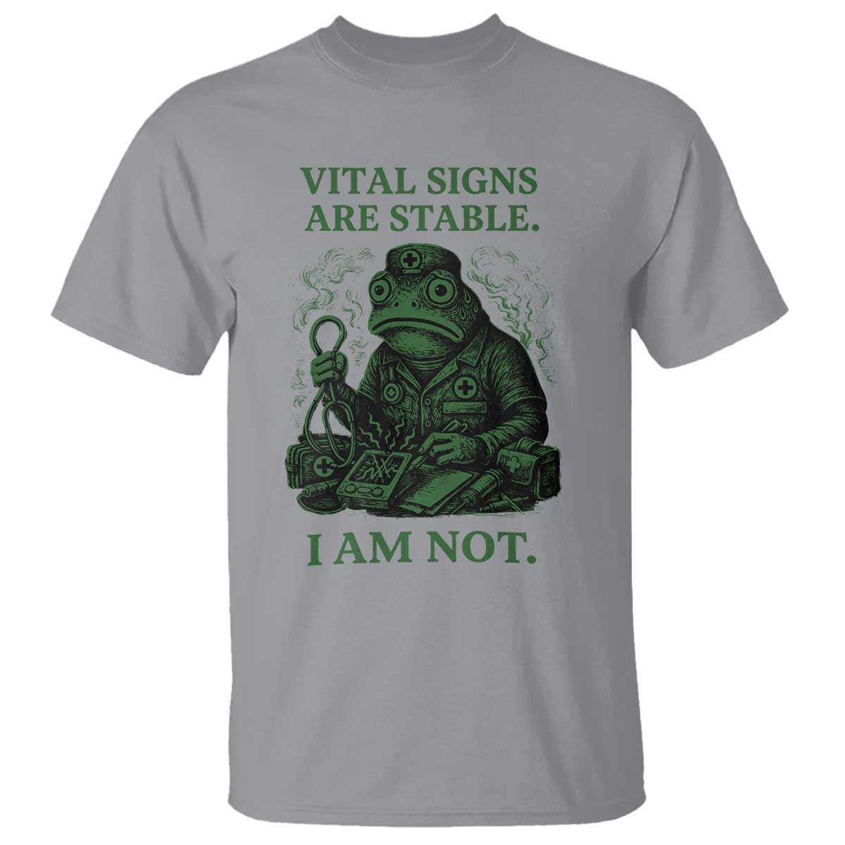 Frog Medic T Shirt Funny Animal EMT Emergency Health Workers TS10 Sport Gray Print Your Wear