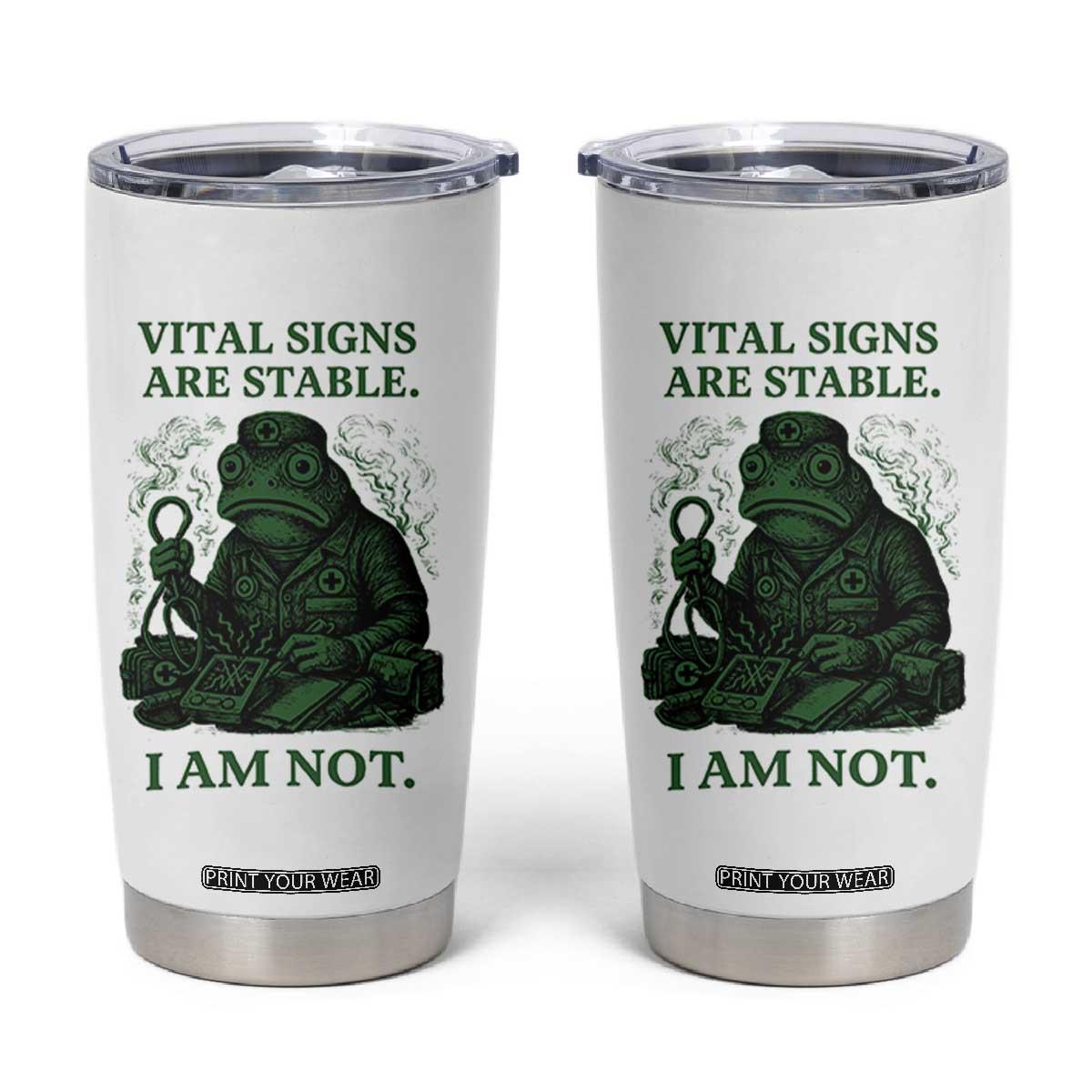 Frog Medic Tumbler Cup Funny Animal EMT Emergency Health Workers TS10 White Print Your Wear
