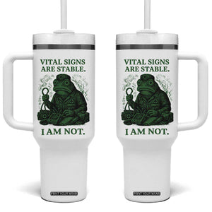 Frog Medic Tumbler With Handle Funny Animal EMT Emergency Health Workers TS10 One Size: 40 oz White Print Your Wear