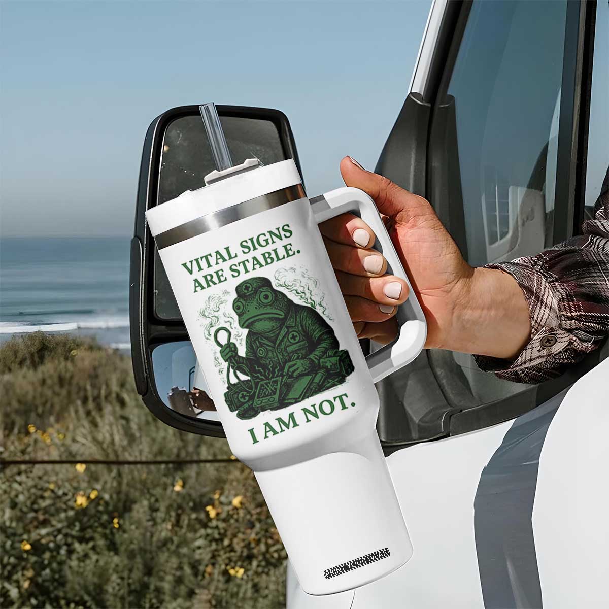 Frog Medic Tumbler With Handle Funny Animal EMT Emergency Health Workers TS10 Print Your Wear