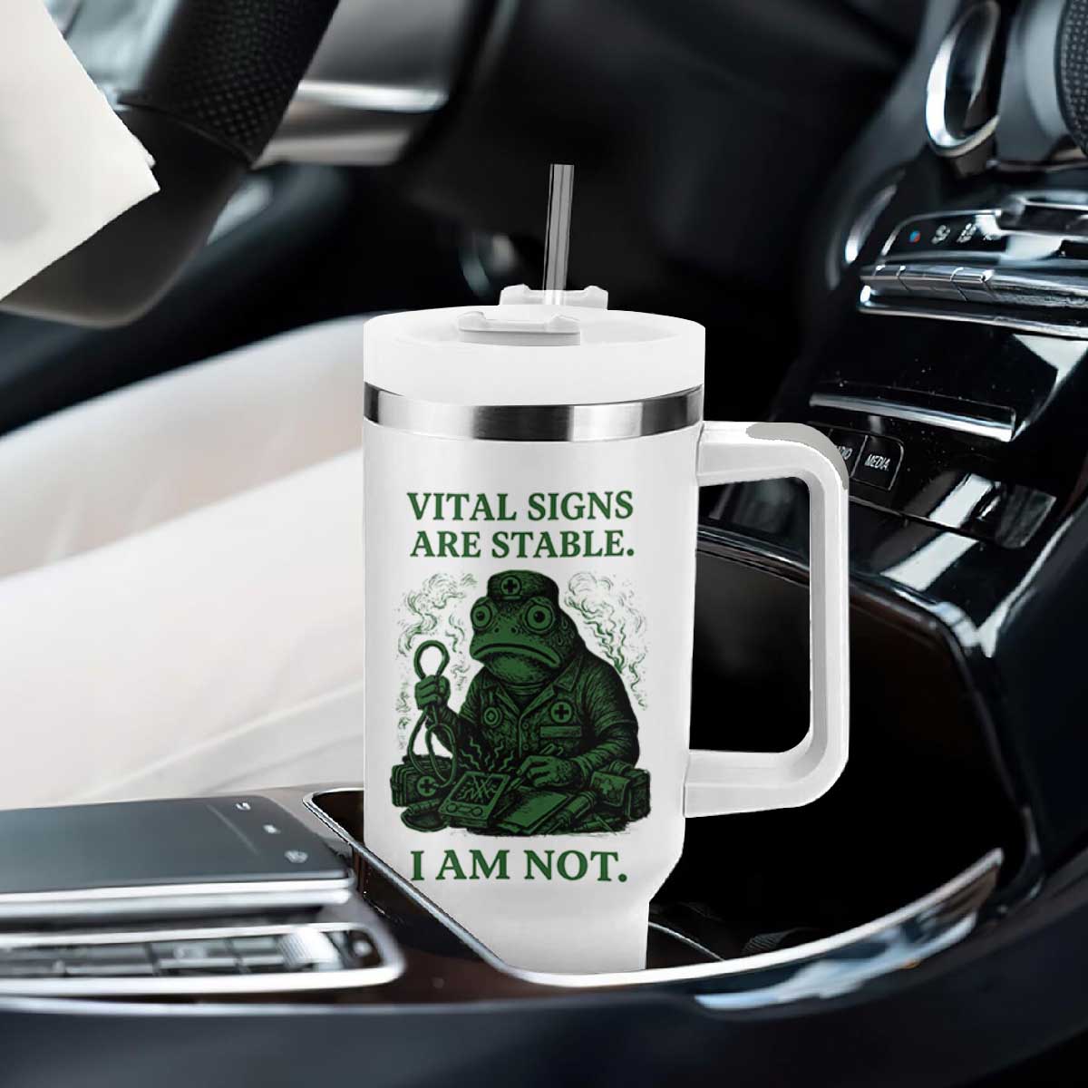 Frog Medic Tumbler With Handle Funny Animal EMT Emergency Health Workers TS10 Print Your Wear