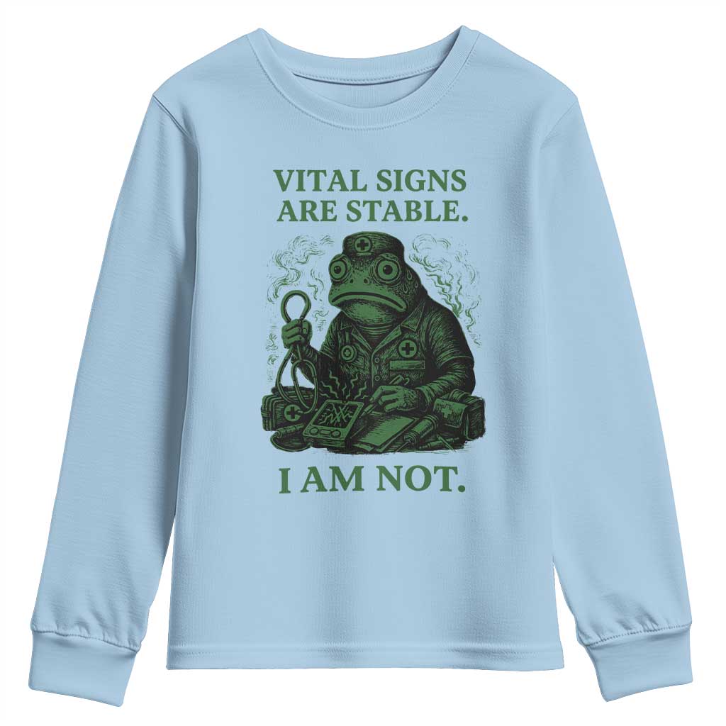 Frog Medic Youth Sweatshirt Funny Animal EMT Emergency Health Workers TS10 Light Blue Print Your Wear