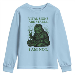 Frog Medic Youth Sweatshirt Funny Animal EMT Emergency Health Workers TS10 Light Blue Print Your Wear