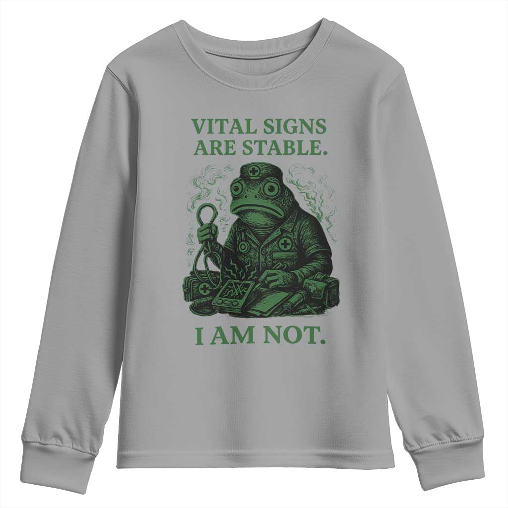 Frog Medic Youth Sweatshirt Funny Animal EMT Emergency Health Workers TS10 Sport Gray Print Your Wear