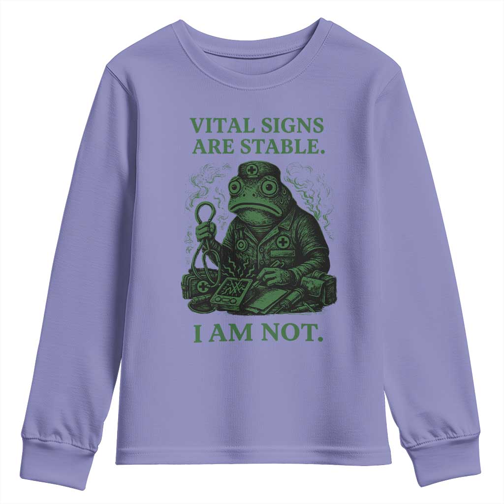 Frog Medic Youth Sweatshirt Funny Animal EMT Emergency Health Workers TS10 Violet Print Your Wear