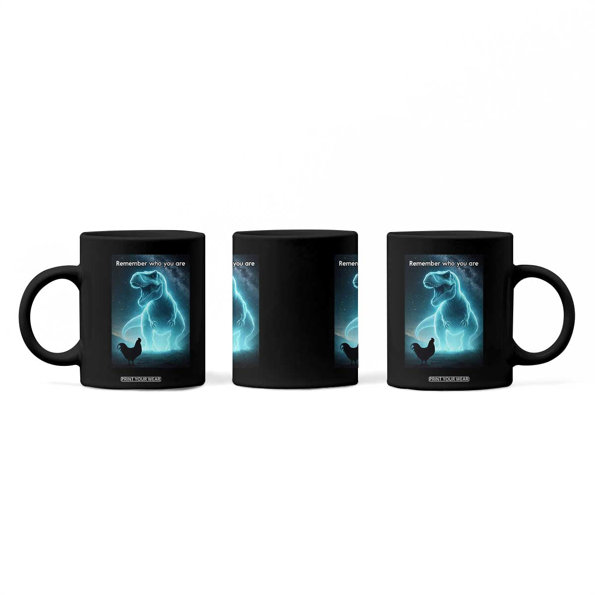 Remember Who You Are Coffee Mug Funny Evolution Joke Meme Chicken Dinosaur TS10 Print Your Wear