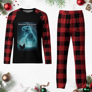 Remember Who You Are Plaid Pajama Set Funny Evolution Joke Meme Chicken Dinosaur TS10 Buffalo Plaid Print Your Wear