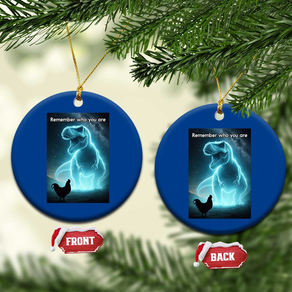 Remember Who You Are Ceramic Ornament Funny Evolution Joke Meme Chicken Dinosaur TS10 1pc Blue Print Your Wear