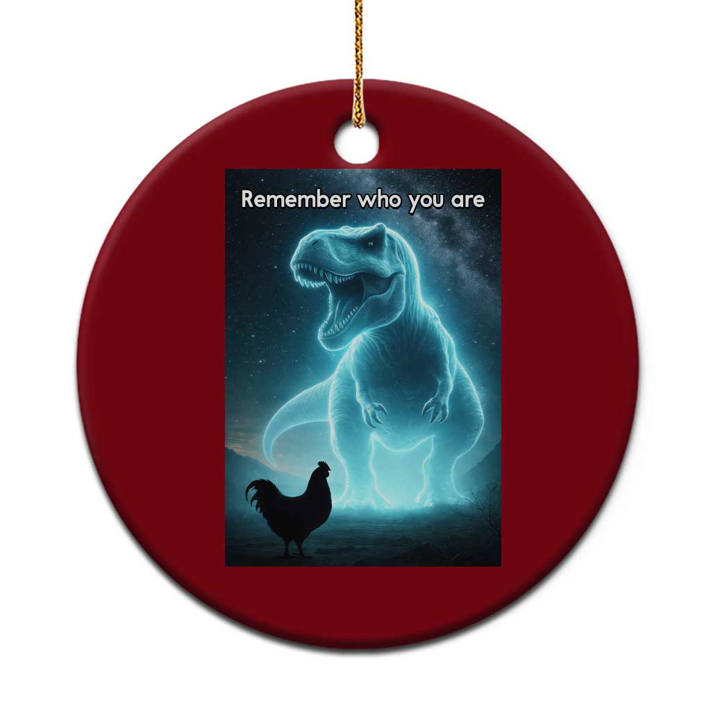 Remember Who You Are Ceramic Ornament Funny Evolution Joke Meme Chicken Dinosaur TS10 1pc Red Print Your Wear