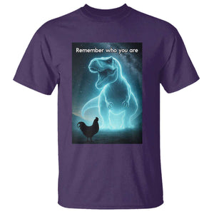 Remember Who You Are T Shirt Funny Evolution Joke Meme Chicken Dinosaur TS10 Purple Print Your Wear