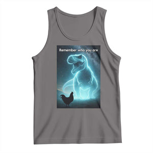 Remember Who You Are Tank Top Funny Evolution Joke Meme Chicken Dinosaur TS10 Deep Heather Print Your Wear