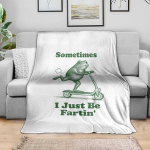Sometimes I Just Be Fartin Throw Blanket Vintage 90s Funny Frog Meme Unhinged Gag Gift TS10 Print Your Wear