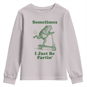 Sometimes I Just Be Fartin Youth Sweatshirt Vintage 90s Funny Frog Meme Unhinged Gag Gift TS10 Ice Gray Print Your Wear