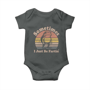 Sometimes I Just Be Fartin Frog Baby Onesie Funny Silly Unhinged Meme Vintage TS10 Dark Heather Print Your Wear