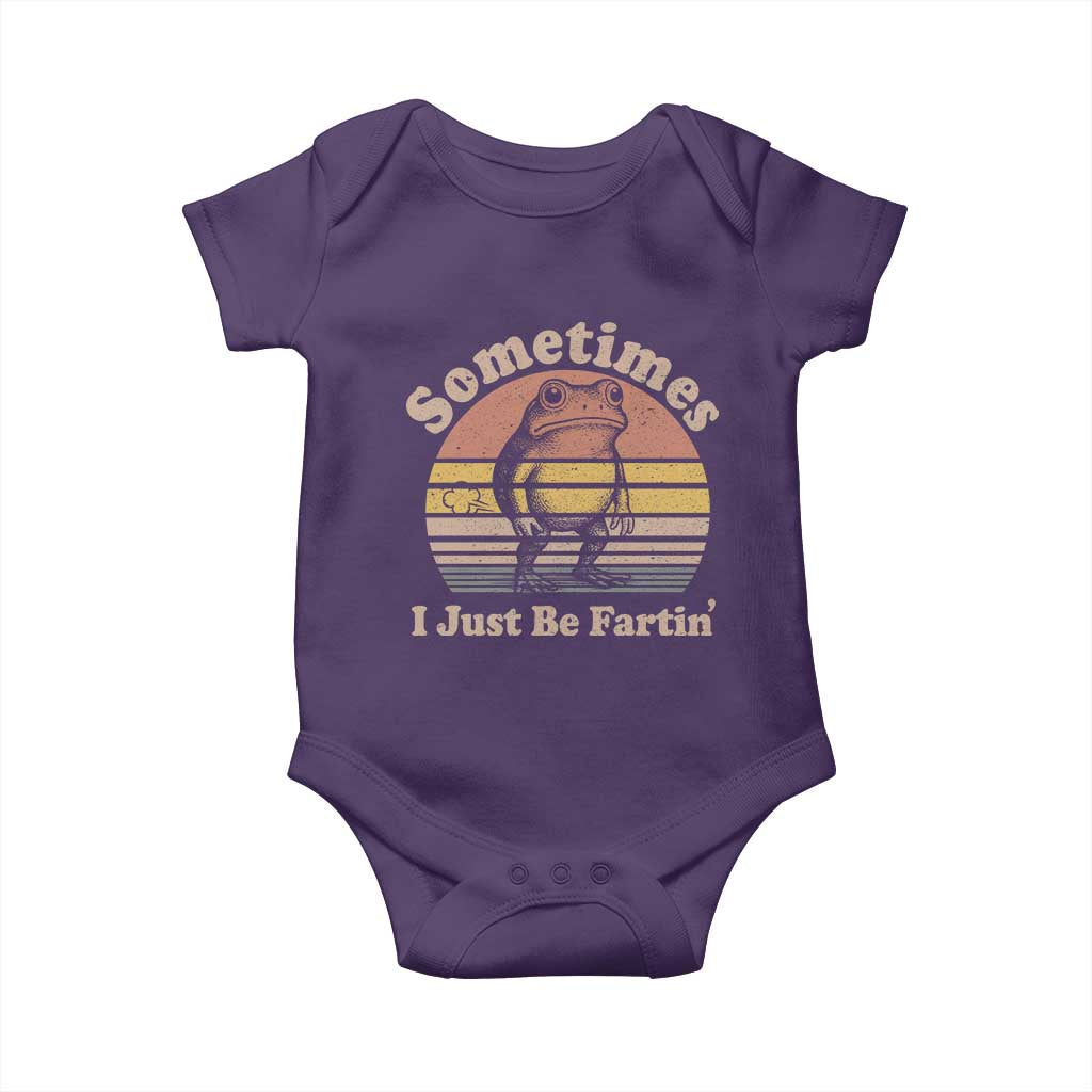 Sometimes I Just Be Fartin Frog Baby Onesie Funny Silly Unhinged Meme Vintage TS10 Purple Print Your Wear