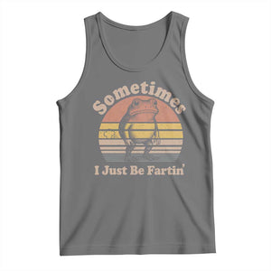 Sometimes I Just Be Fartin Frog Tank Top Funny Silly Unhinged Meme Vintage TS10 Black Heather Print Your Wear