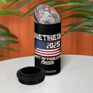 Vintage Retired 2025 4 in 1 Can Cooler Tumbler Not My Problem Anymore American Flag TS10 Print Your Wear