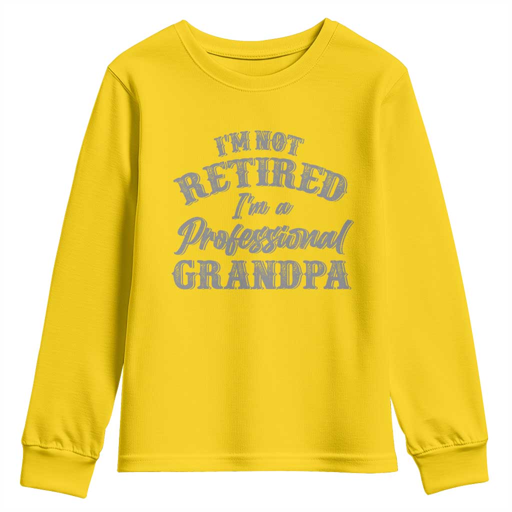 Funny Retirement Grandpa Youth Sweatshirt I'm Not Retired I'm A Professional Grandpa Joke Humor TS10 Daisy Print Your Wear