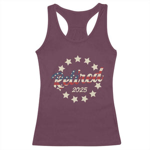 Retired 2025 Racerback Tank Top Retirement Gifts American Flag TS10 Maroon Print Your Wear