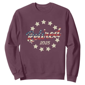 Retired 2025 Sweatshirt Retirement Gifts American Flag TS10 Maroon Print Your Wear