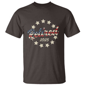 Retired 2025 T Shirt Retirement Gifts American Flag TS10 Dark Chocolate Print Your Wear