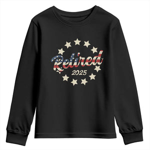 Retired 2025 Youth Sweatshirt Retirement Gifts American Flag TS10 Black Print Your Wear