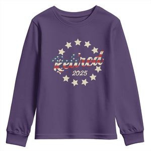 Retired 2025 Youth Sweatshirt Retirement Gifts American Flag TS10 Purple Print Your Wear