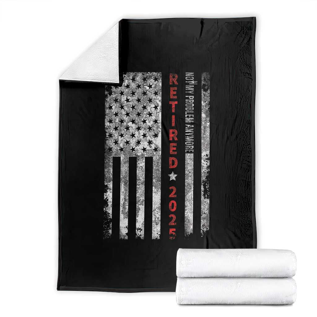 Retired 2025 Throw Blanket Vintage Old American Flag TS10 Black Print Your Wear