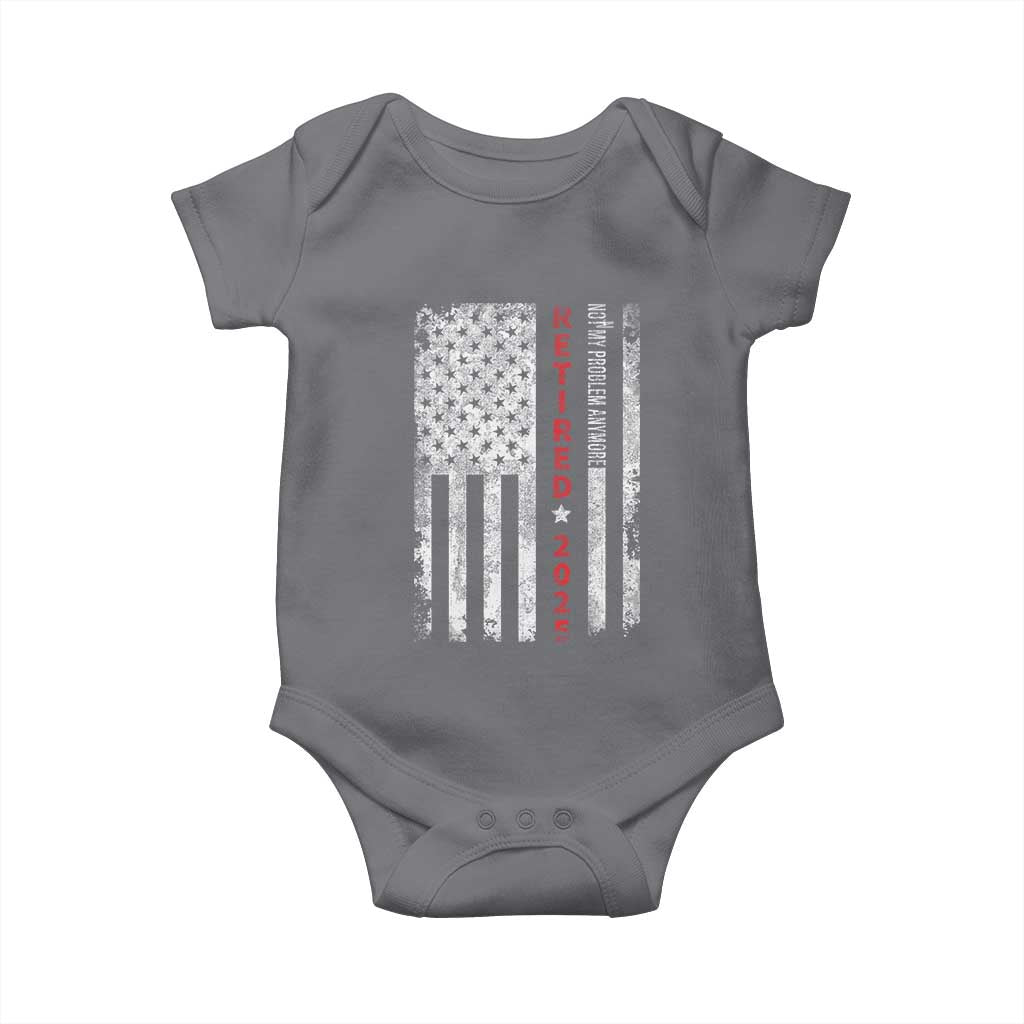 Retired 2025 Baby Onesie Vintage Old American Flag TS10 Charcoal Print Your Wear