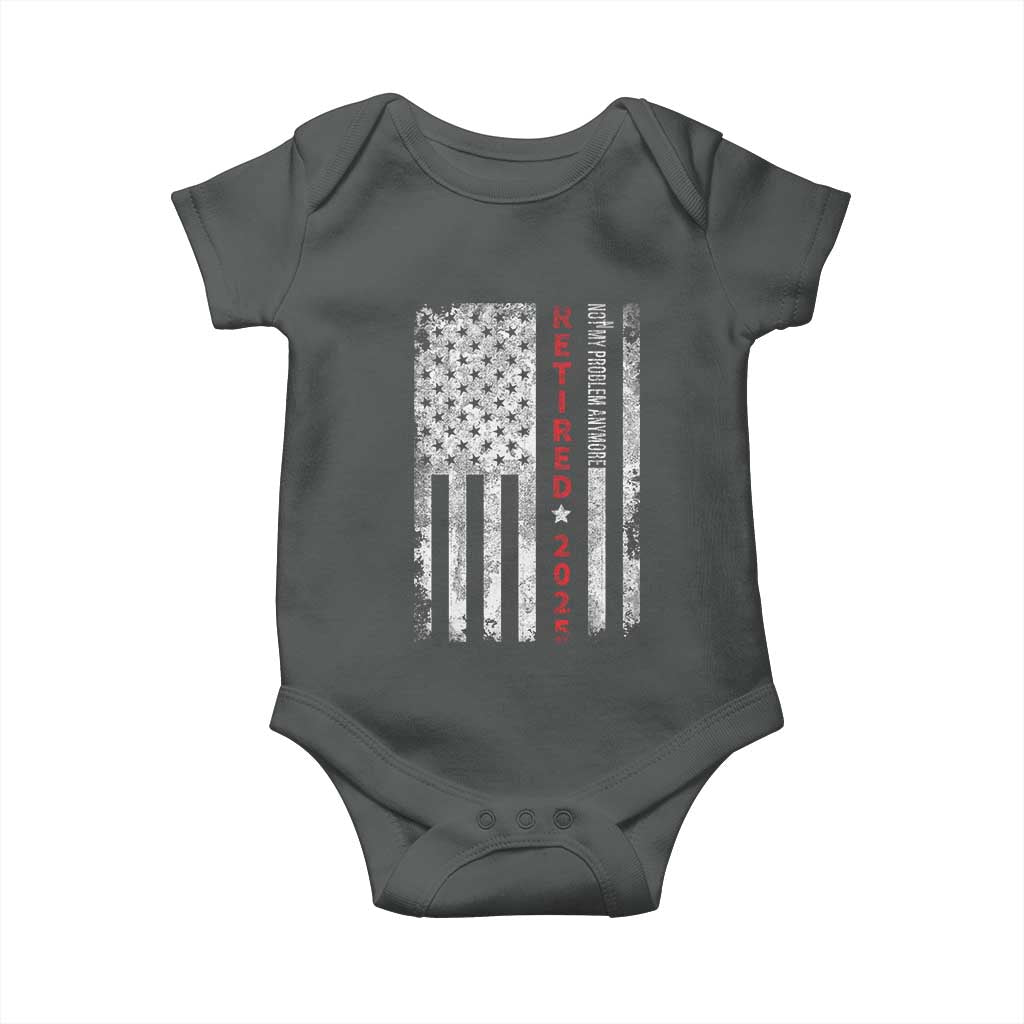 Retired 2025 Baby Onesie Vintage Old American Flag TS10 Dark Heather Print Your Wear
